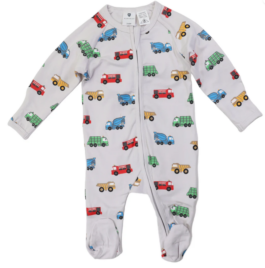 Korango - Truck Double Zip Onesie