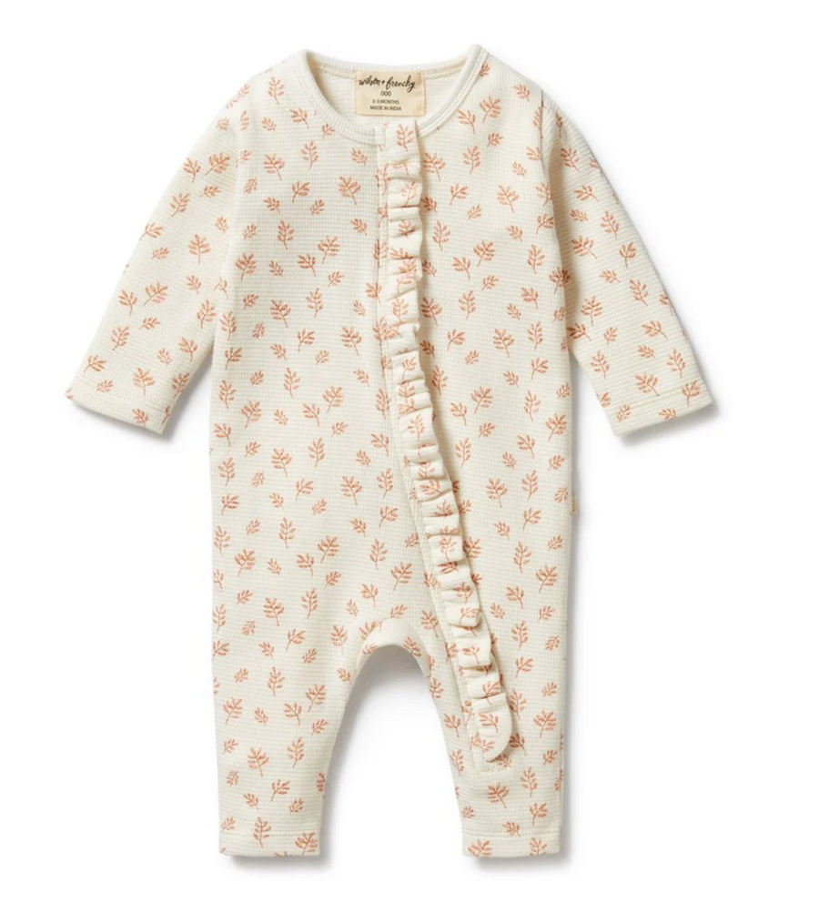 Wilson and Frenchy - Winter Bloom Organic Waffle Ruffle Onesie