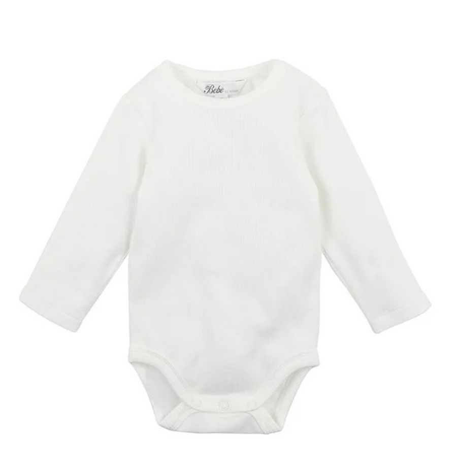 Bebe Ribbed Long Sleeve Bodysuit