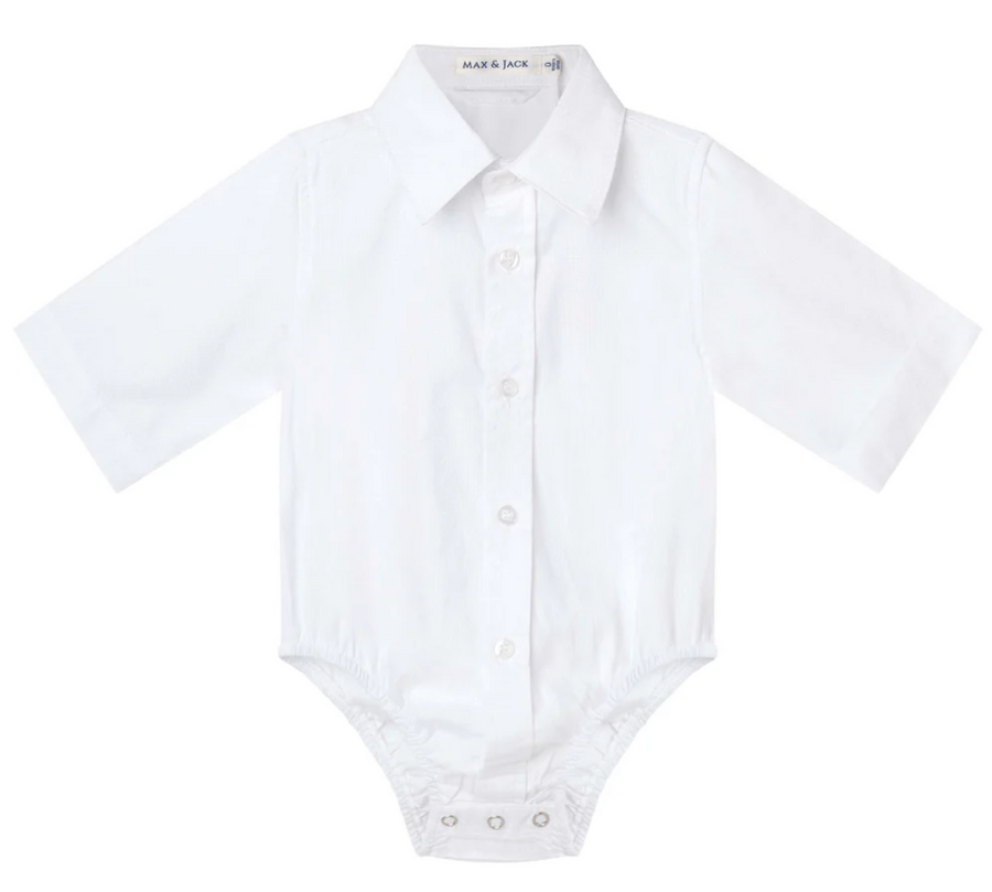 Designer Kidz Jackson Formal Romper - White