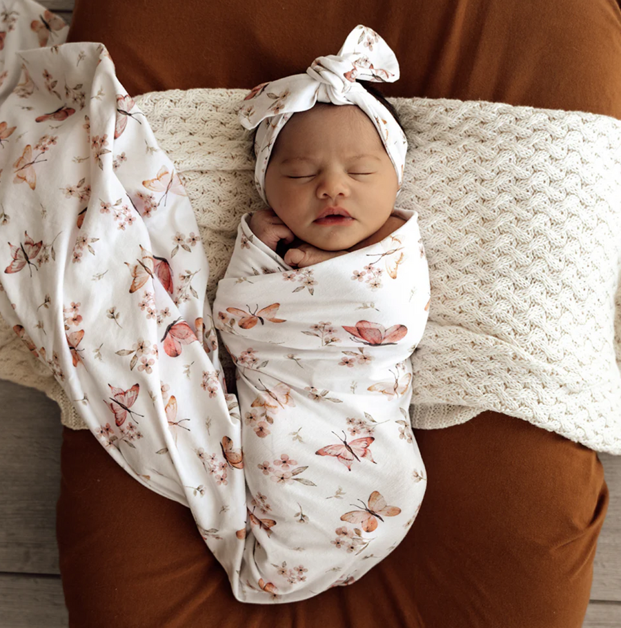 Snuggle Hunny Organic Jersey Wrap & Topknot Set