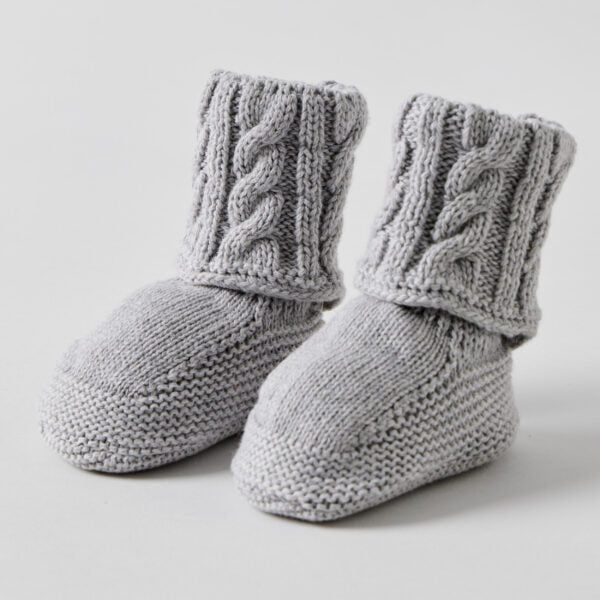 Jiggle and Giggle Cable Knit Booties