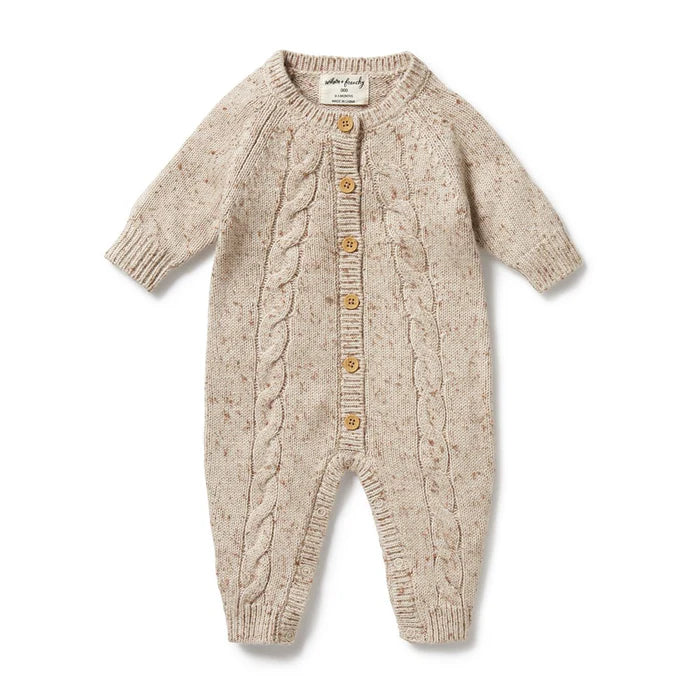 Wilson and Frenchy - Almond Fleck Knitted Growsuit