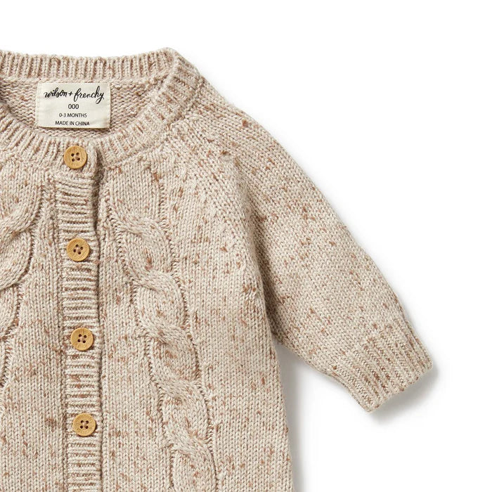 Wilson and Frenchy - Almond Fleck Knitted Growsuit