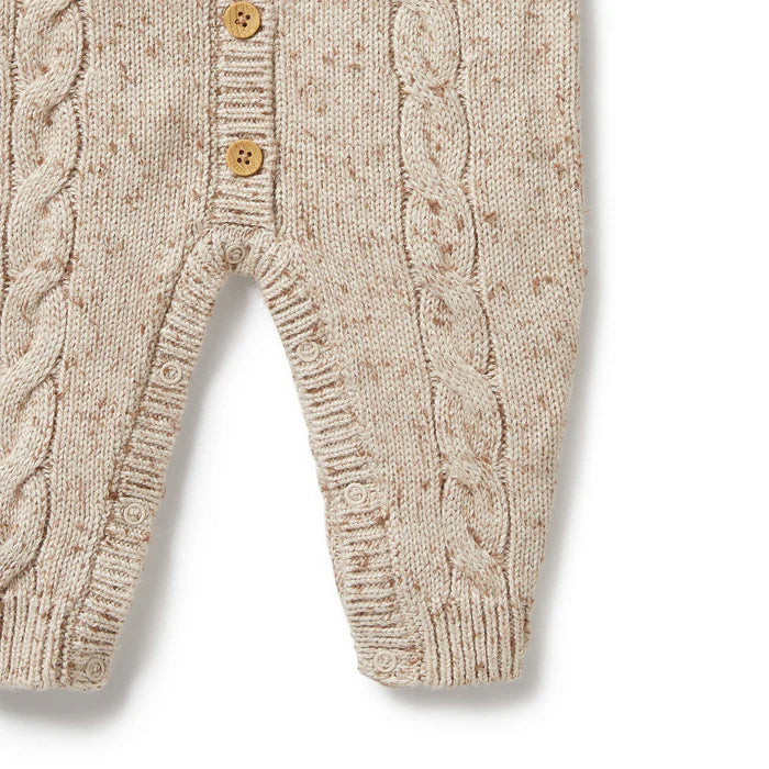 Wilson and Frenchy - Almond Fleck Knitted Growsuit