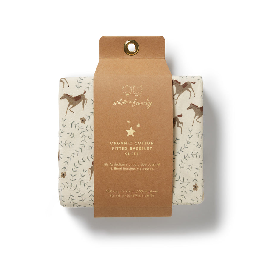 Wilson and Frenchy Trixie Horse Organic Bassinet Sheet