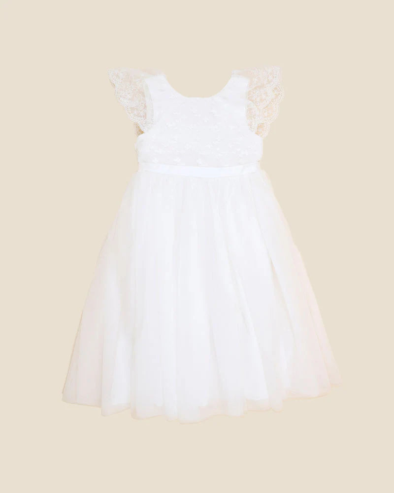 Ivory Lace/Tulle Frill Dress - Bebe