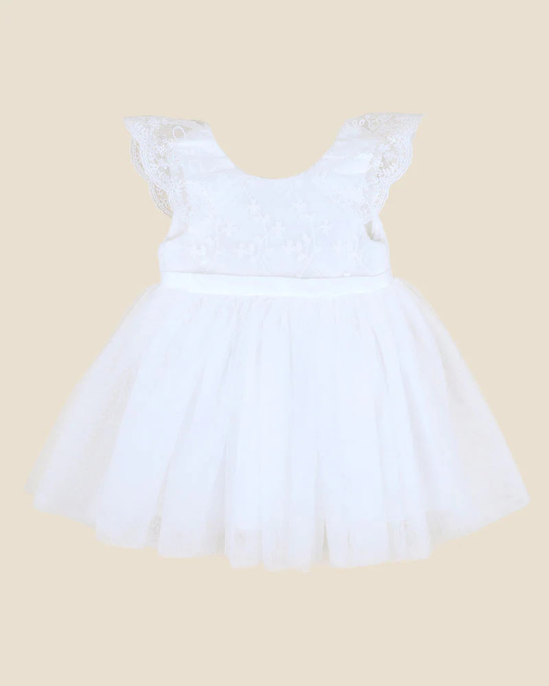 Ivory Lace/Tulle Frill Dress with Bloomers - Bebe