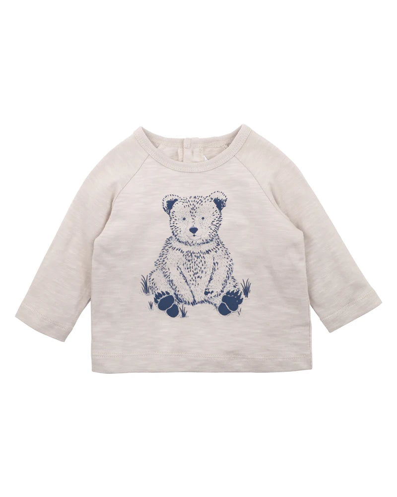 Bebe - Long Sleeve Flock Teddy Bear Print