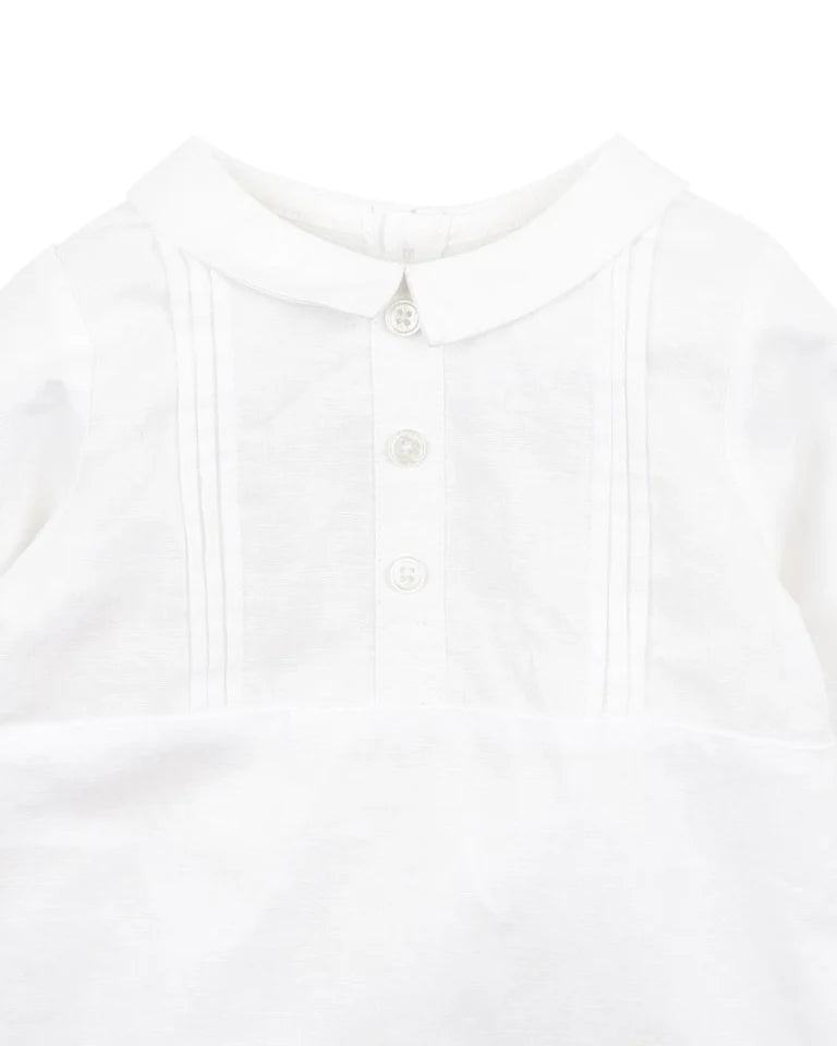 Bebe Oliver Linen Blend Romper
