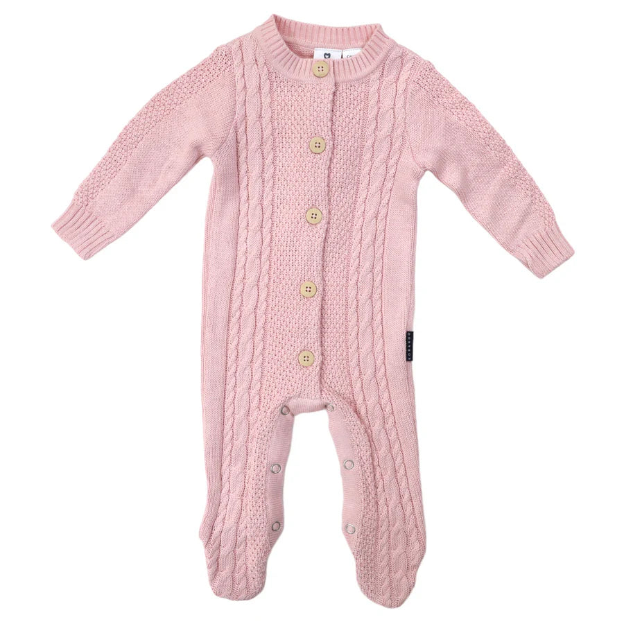 Korango - Cable Knit Button Up Onesie