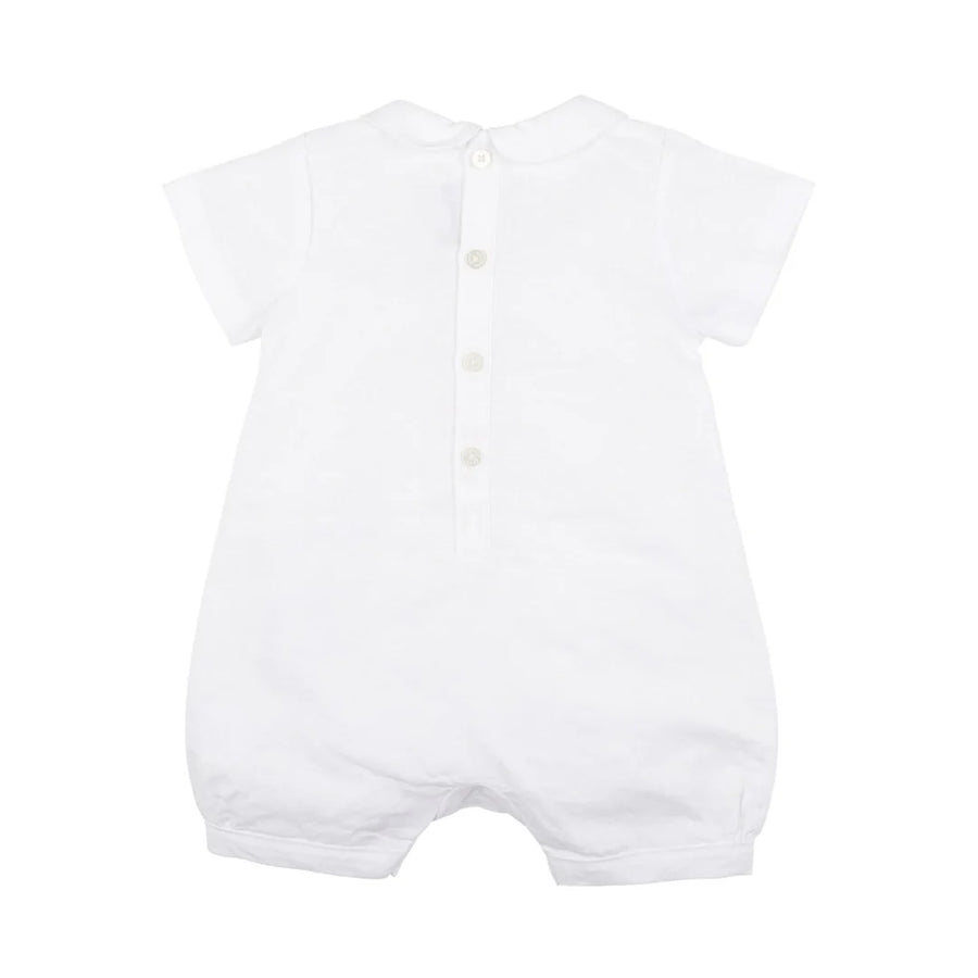 Roman Linen Blend Dressy Romper S/S - Bebe
