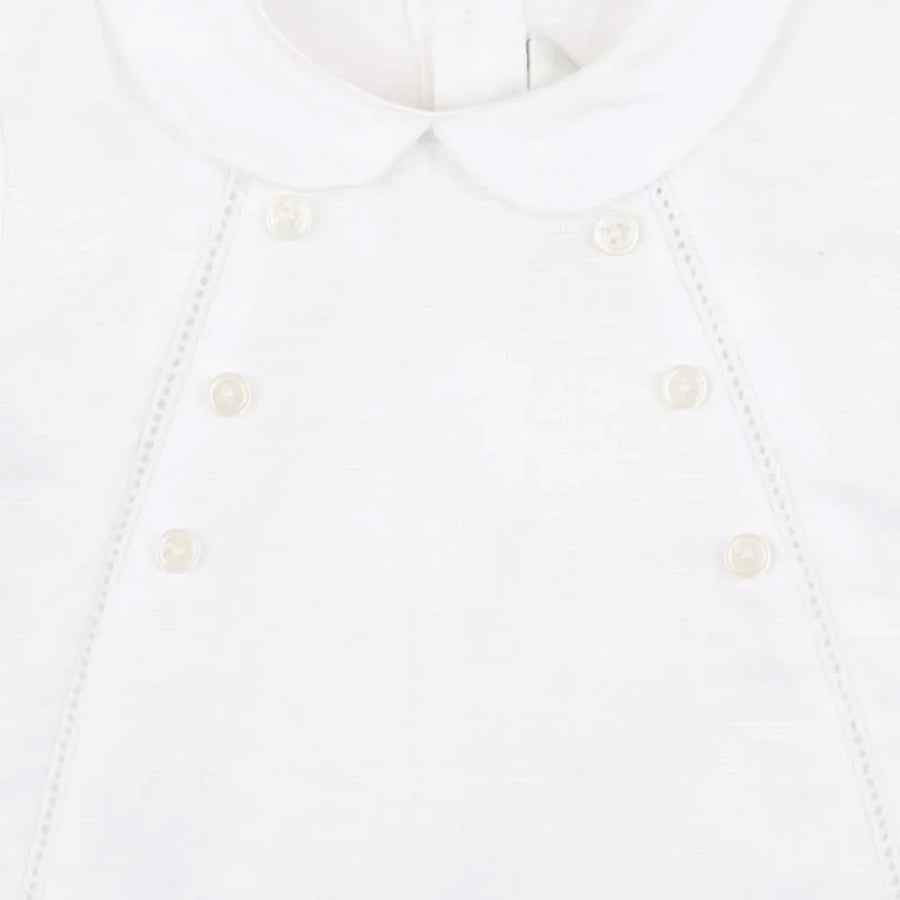 Roman Linen Blend Dressy Romper S/S - Bebe
