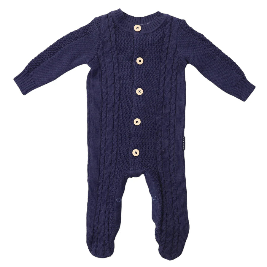 Korango - Cable Knit Button Up Onesie