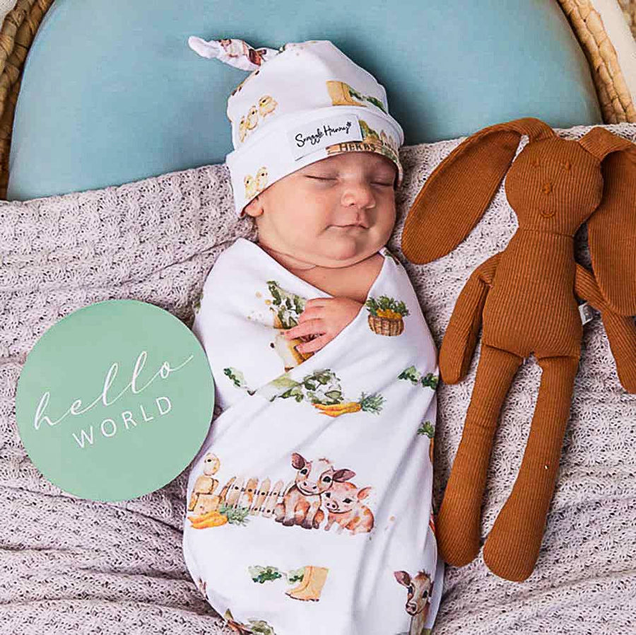 Snuggle Hunny Organic Jersey Wrap & Beanie Set