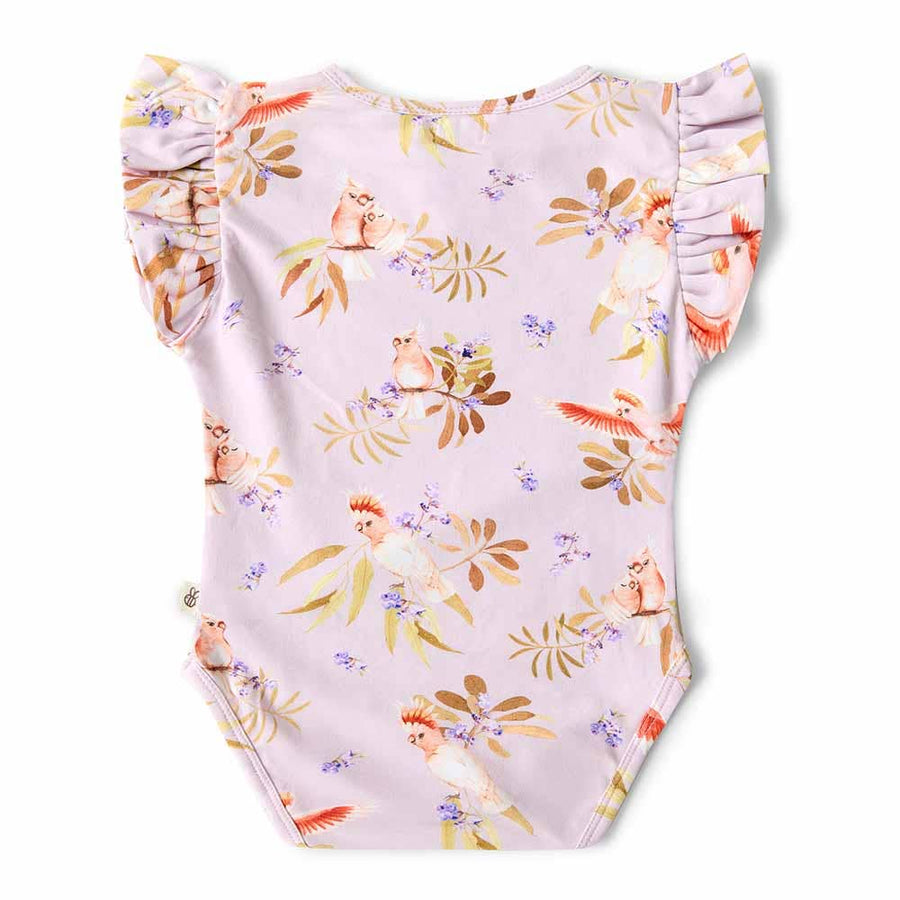 Major Mitchell Short Sleeve Organic Bodysuit with Frill: 0-3 Months (000)