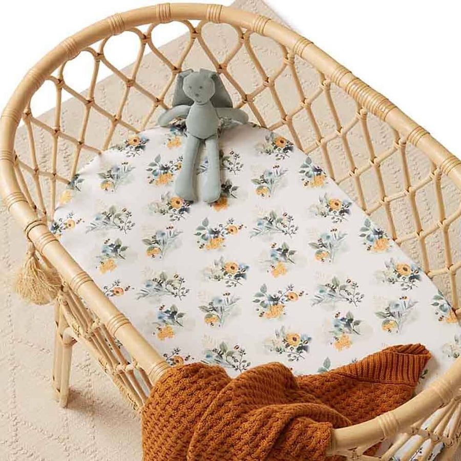 Garden Bee Bassinet Sheet / Change Pad Cover - Limited Edition