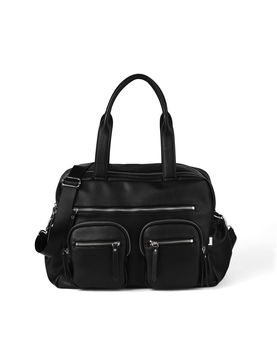 Carry All Nappy Bag - Black Dimple Faux Leather