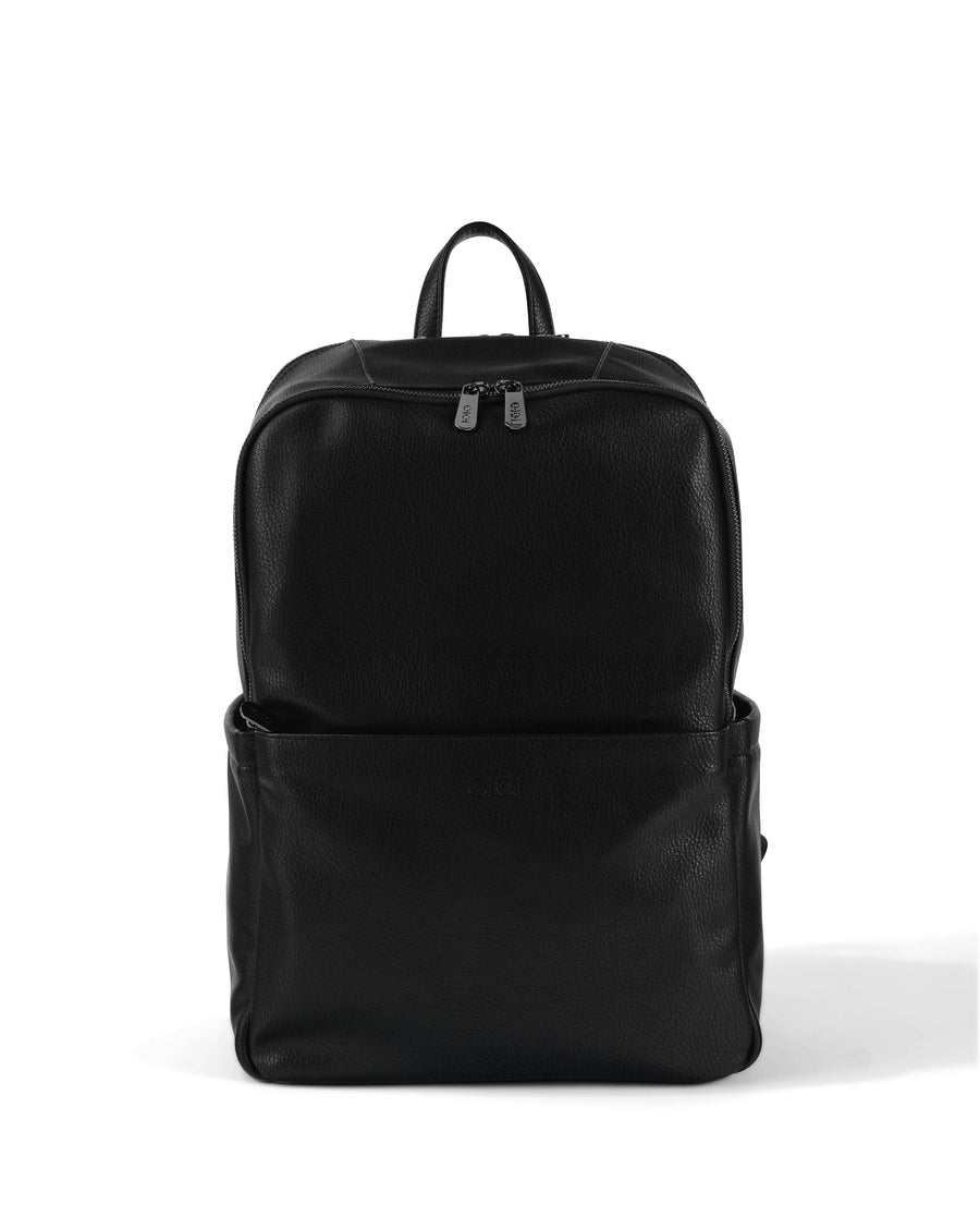 Multitasker Nappy Backpack - Black Faux Leather