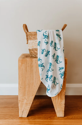Doe and Fawn Swaddle and Top Knot hat Set
