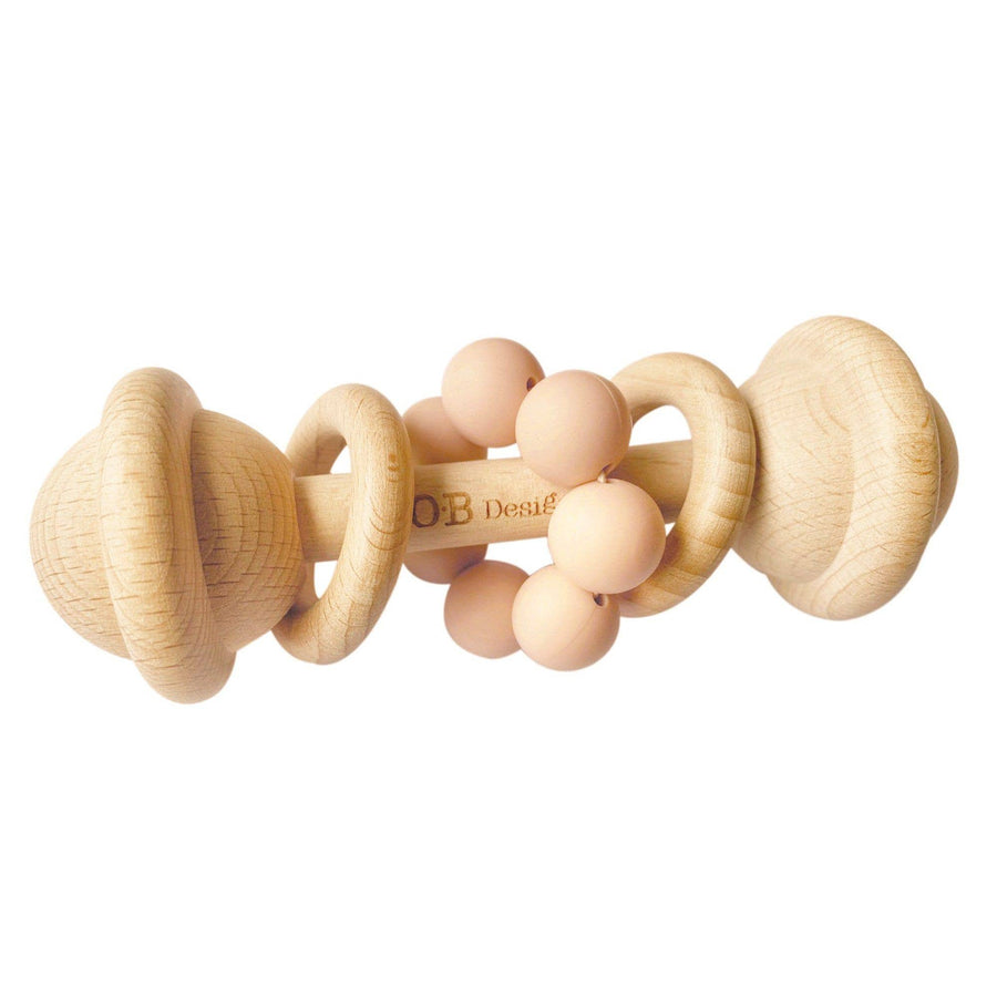 Eco-Friendly Wooden Silicone Rattle Peach