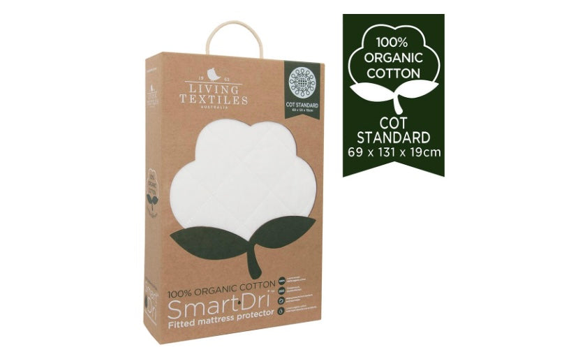 Living Textiles Cotton organic Mattress protector 1310x 690mm