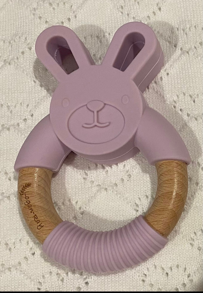 Logan-Ray silicone/beechwood teethers