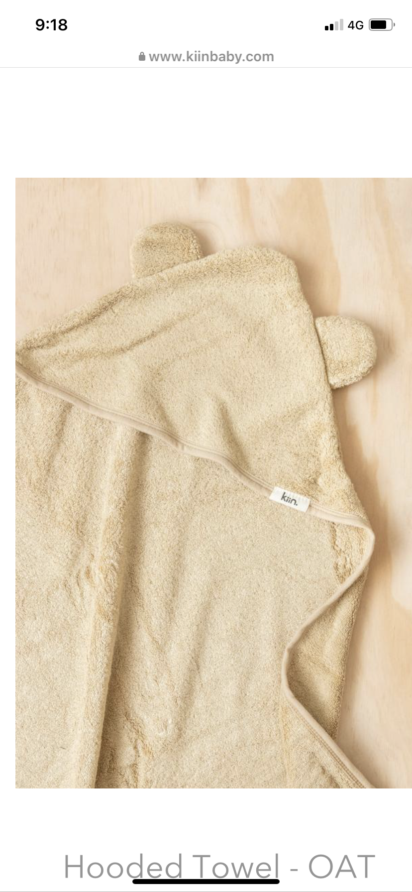 KIIN bamboo hooded towels